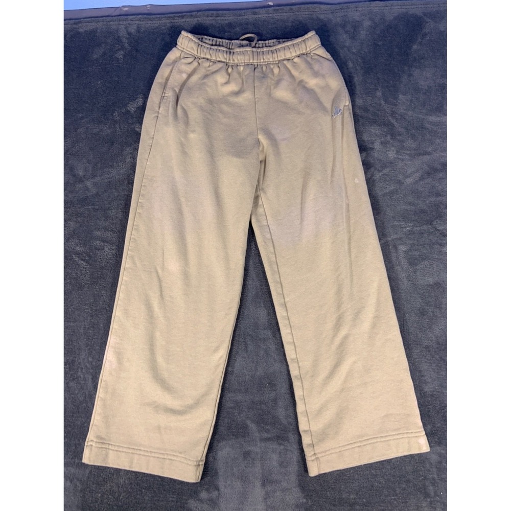 Alo Yoga Accolade Straight Leg Sweatpant Tan Cotton Fleece Pants Women Size S